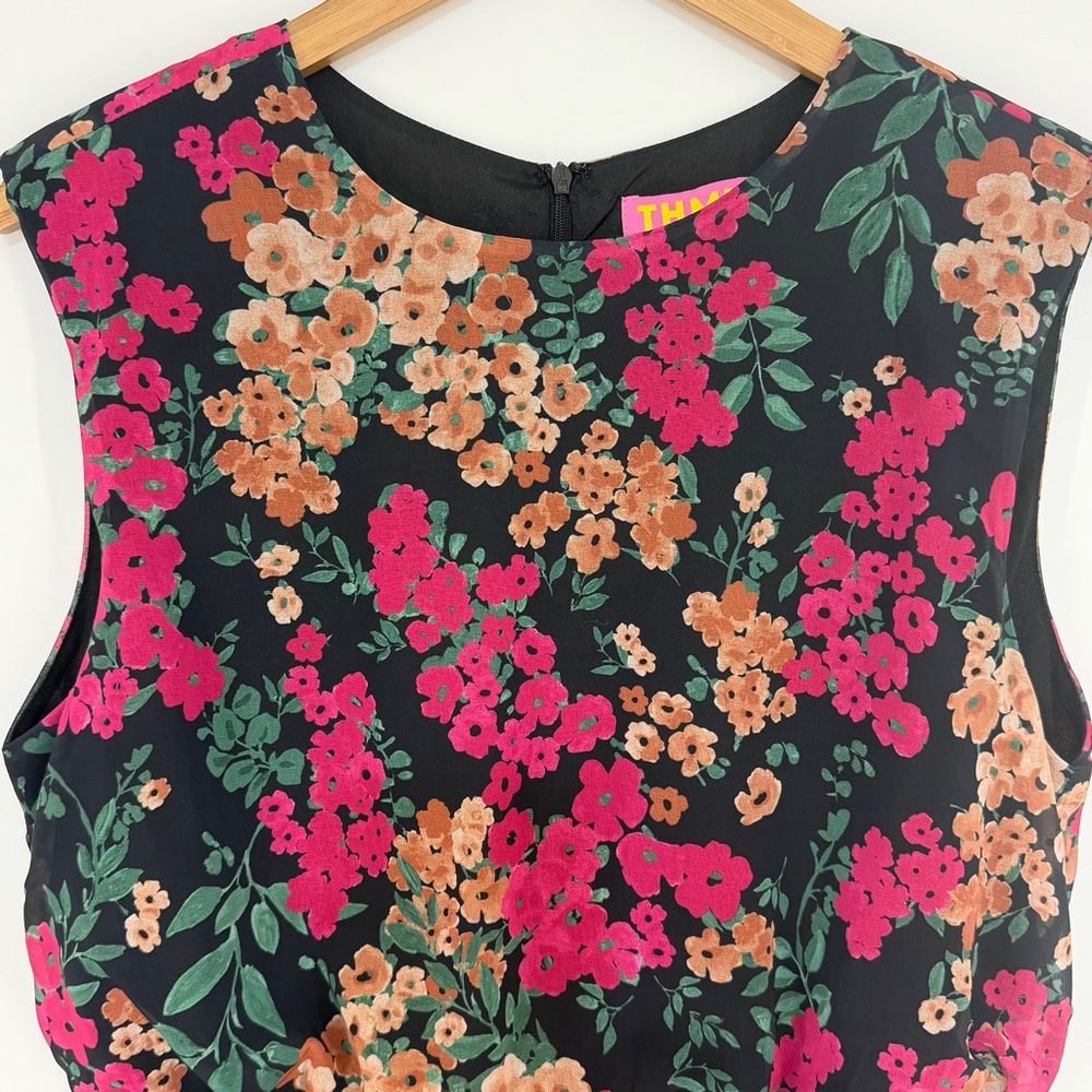 THML Floral Sleeveless Fit & Flare Dress Size Large - Picture 9 of 16